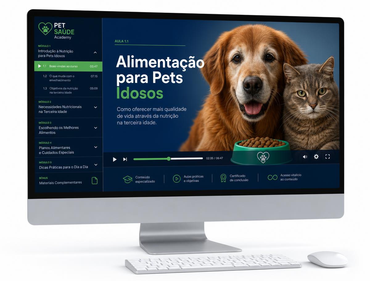 Capa do curso Alimentação para Pets Idosos